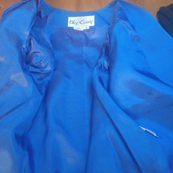 Oleg Casssi Blue Women's Blazer and Skirt Set Size 6 - Picture 5 of 8